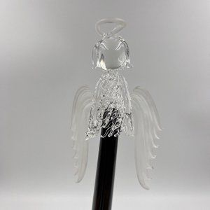 Unique Vintage Handcrafted Glass Angel Christmas Tree Sitter Ornament